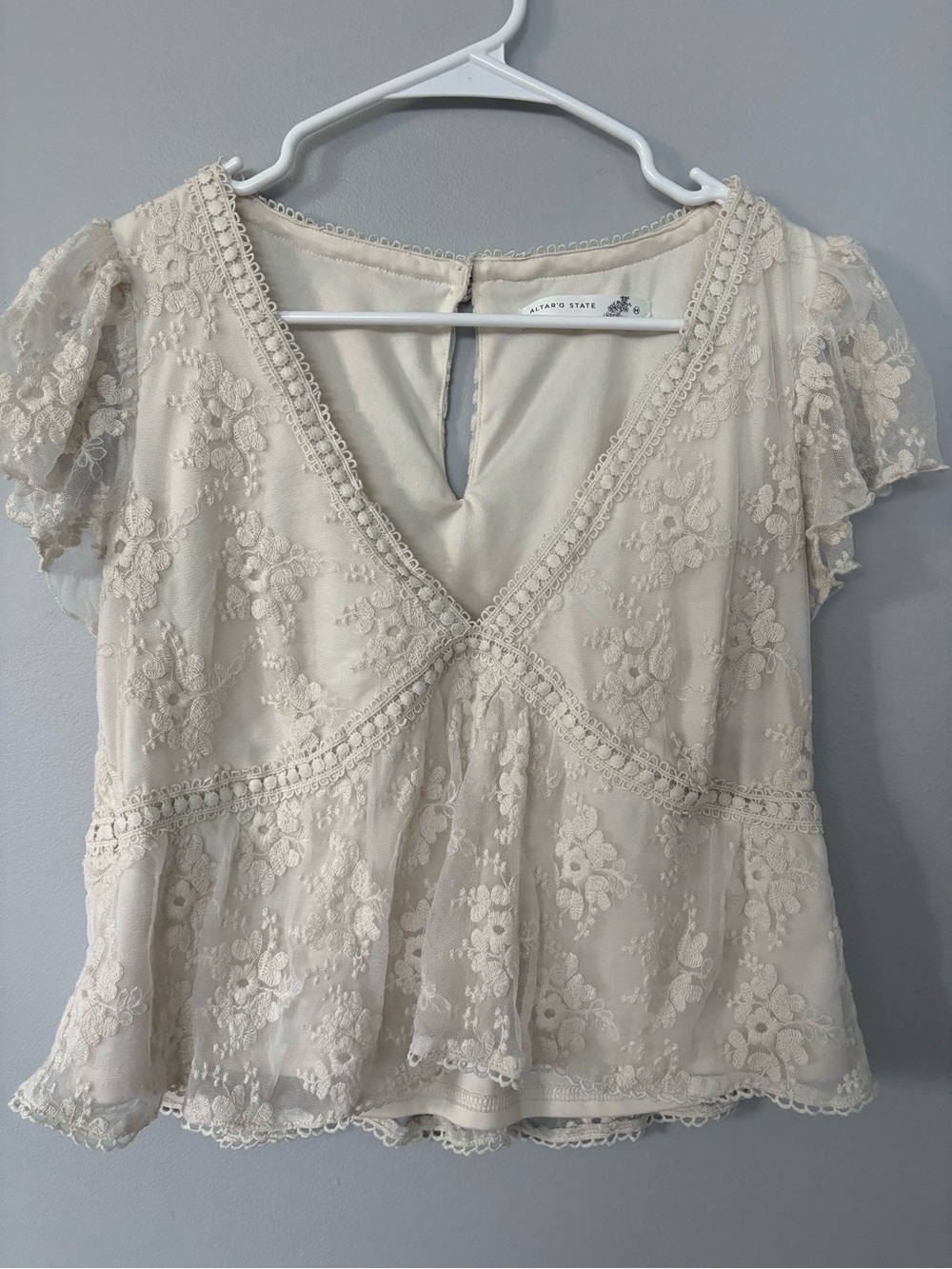 Altar’d State Libby Embroidered Top Size M